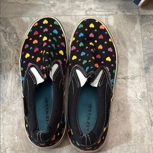 Airwalk Black Sneakers with Colorful Heart Pattern